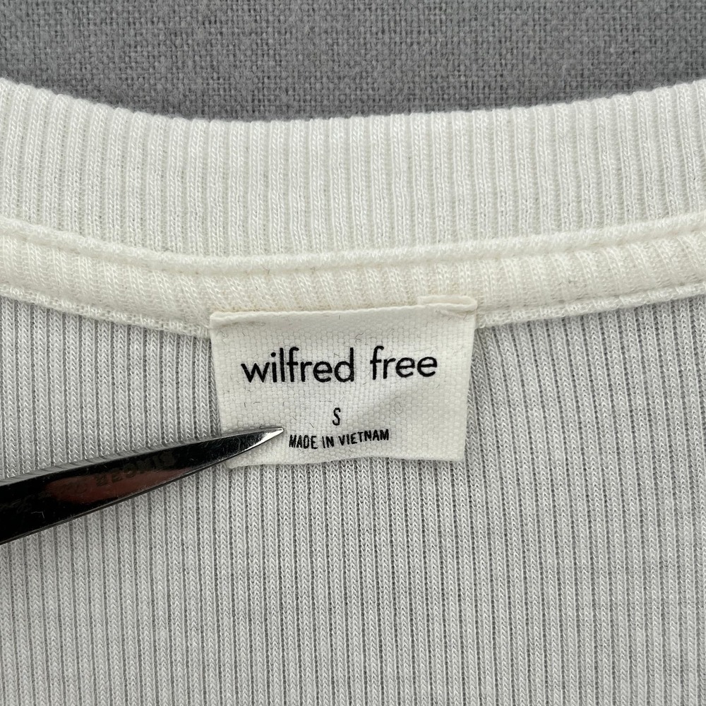 ARITZIA WILFRED FREES Leonis T-shirt Womens Small White V-neck Short Sleeve Rib - Picture 5 of 12